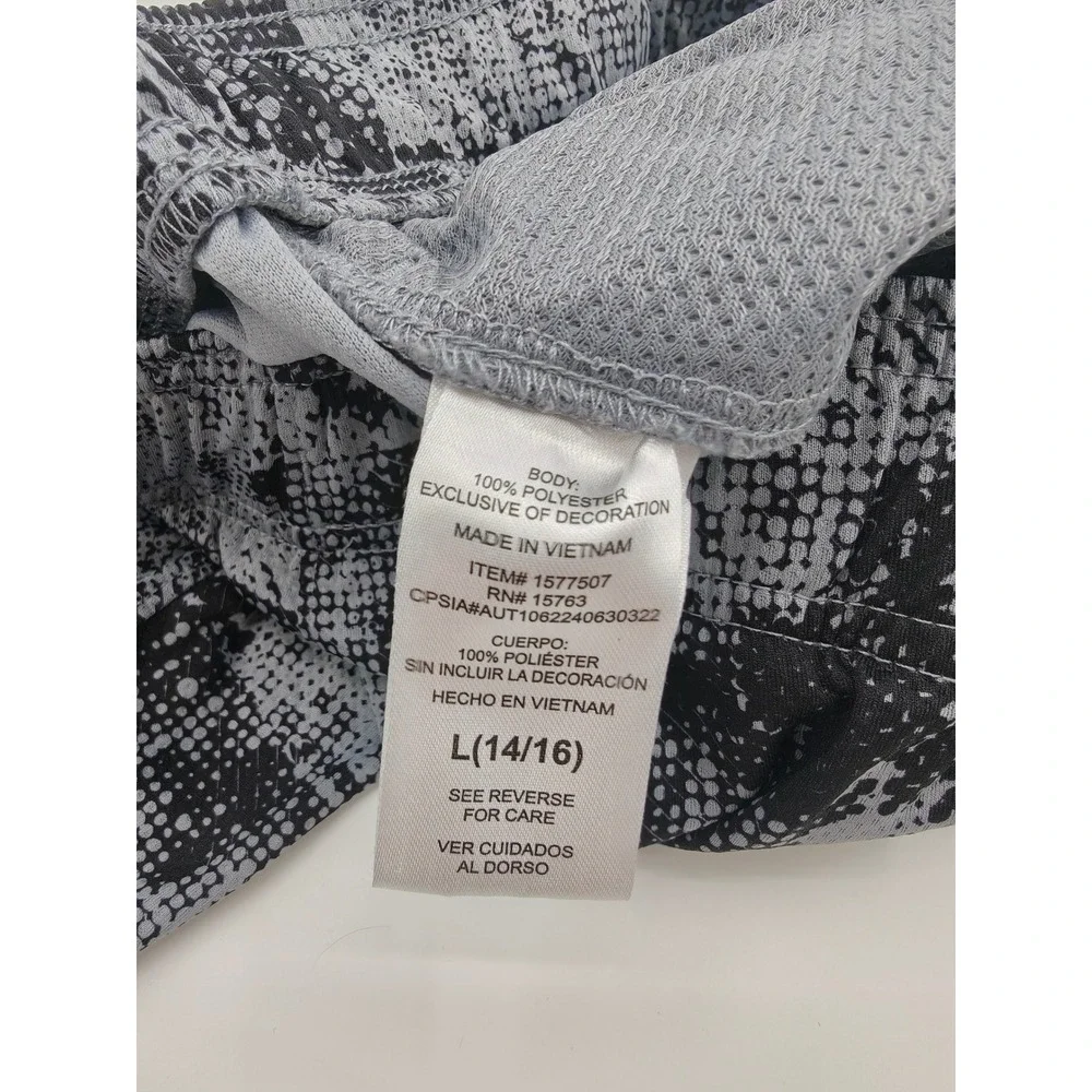 Champion Boys Gray Black Digital Print Athletic Shorts Size L 14/16 1577507